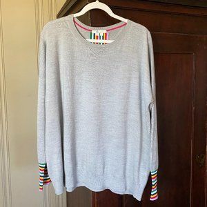 Boden Gray and Rainbow Sweater, XL
